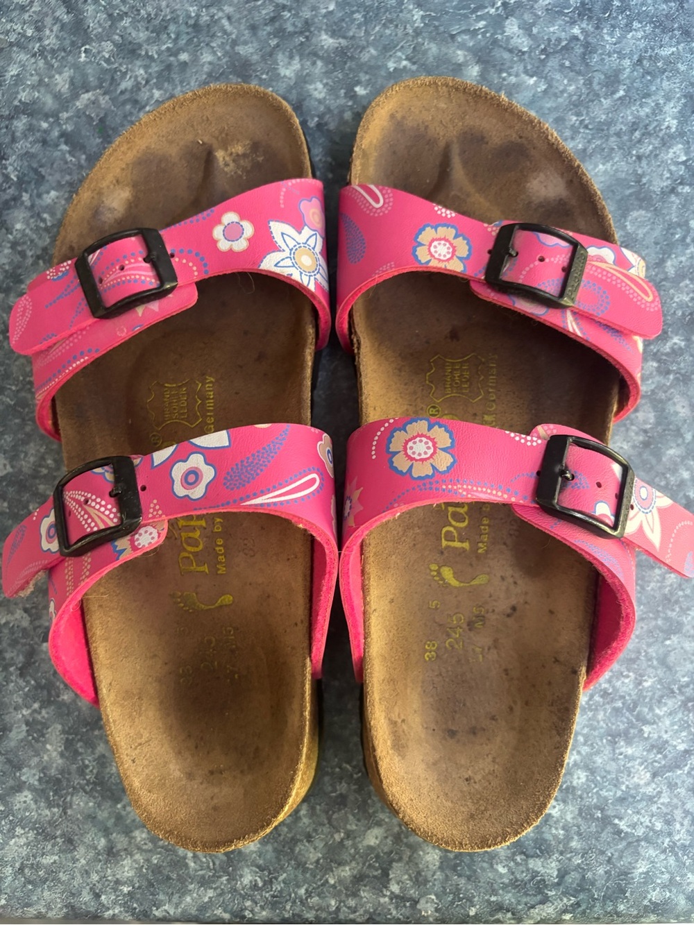 Papillio  Pink Floral Double-Strap Buckle Sandals